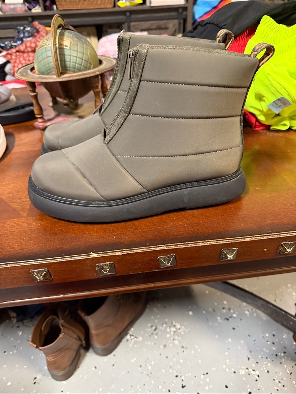 Toms women’s Quilted Ankle Boots in Olive